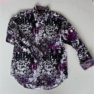 Robert Graham “Steve Carl” Jimi Hendrix Embroidered Button down shirt sz Med EUC
